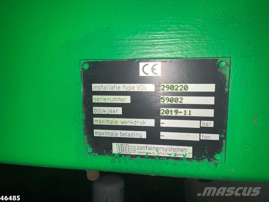 Volvo FMX 460 VDL 18 Ton portaalarmsysteem Just 283.382 Camiones portacubetas