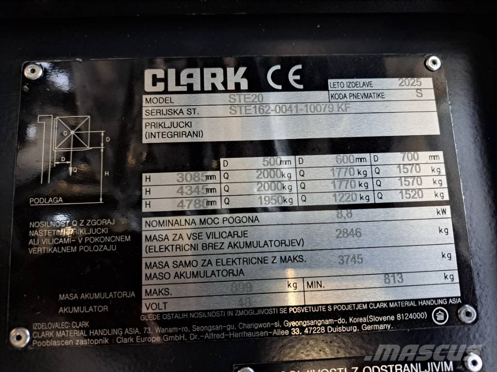 Clark STE 20 Elektrische heftrucks