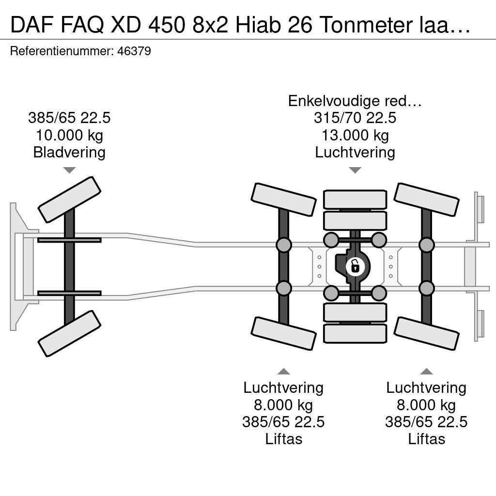 DAF FAQ XD 450 8x2 Hiab 26 Tonmeter laadkraan Камиони с кран с кука