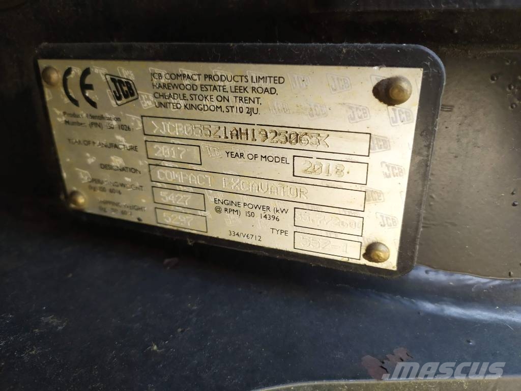 JCB 55 Z حفارات صغيرة أقل من 7 طن (حفارات صغيرة)