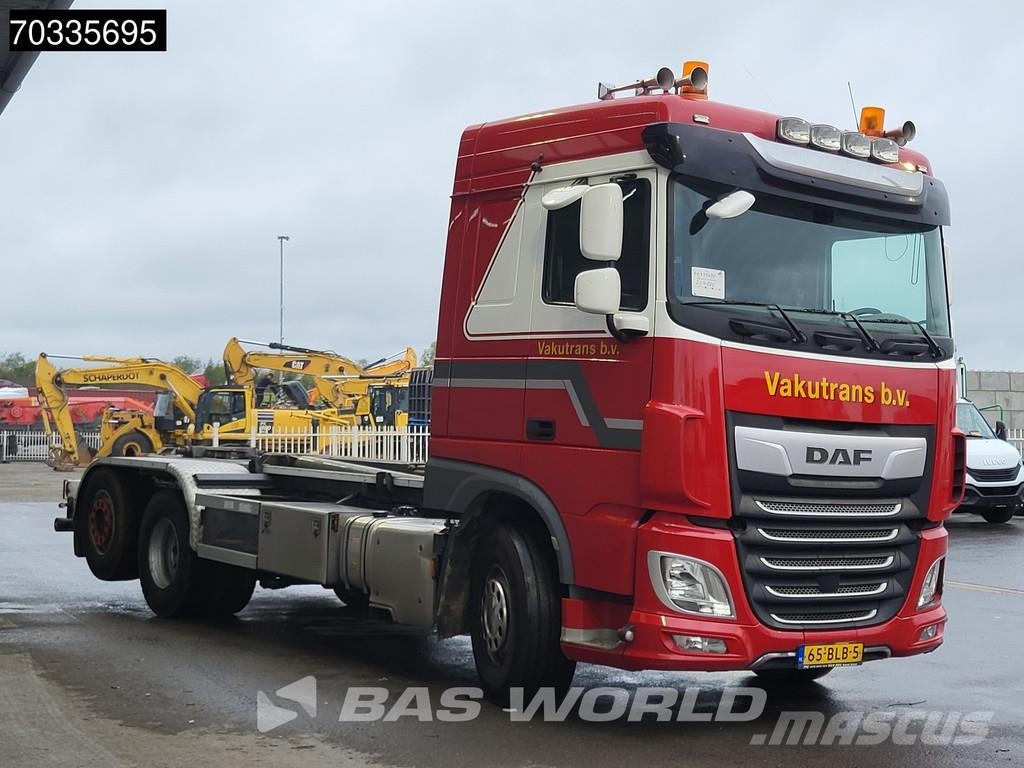 DAF XF 480 XF 6X2 NL-Truck APK VDL S-25-6200 container Sunkvežimiai su keliamuoju kabliu
