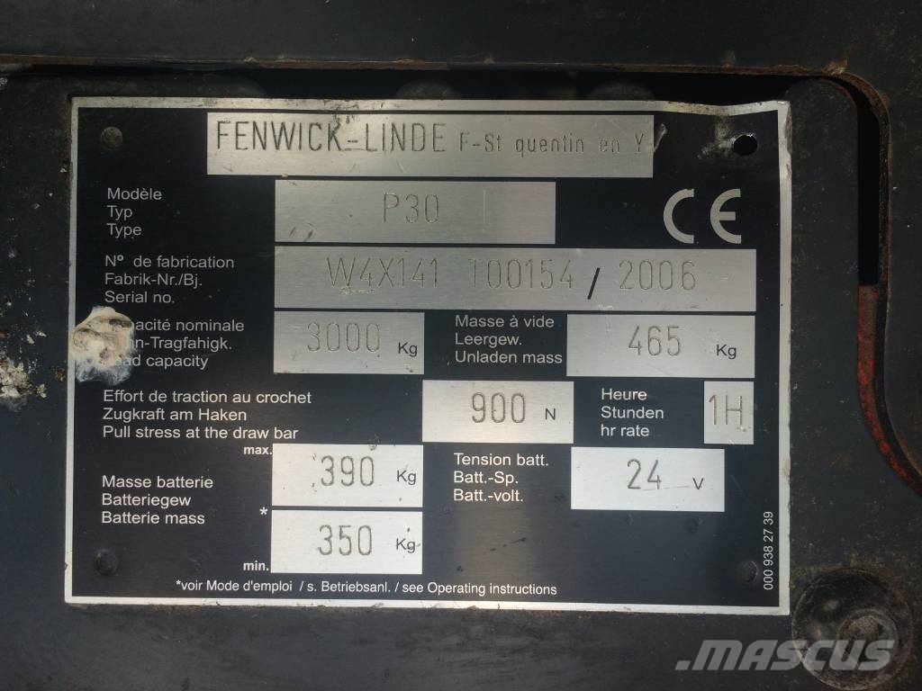 Linde P30 /141/ V-2822 OB Elektrische heftrucks