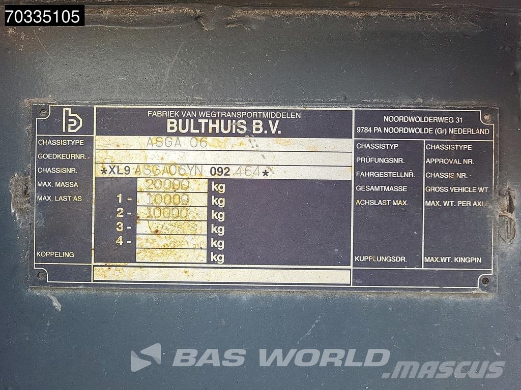 Bulthuis ASGA 06 2 axles Steering Axle Kontejnerske prikolice