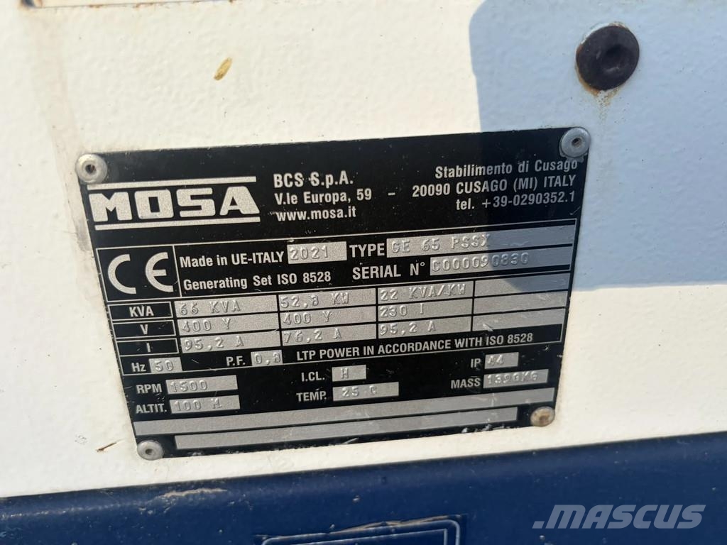 Mosa GE 65 PS SX 65 kVA aggregaat generatorset Dīzeļģeneratori