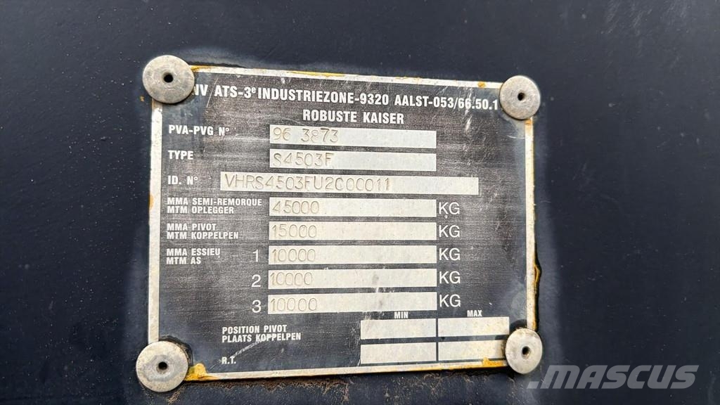 Robuste Kaiser S4503F (BELGIAN TRAILER / STEEL SUSPENSION / LAMES Zemie treileri