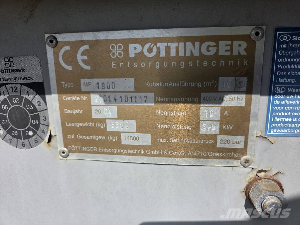Pottinger MP1900 Speciális konténerek