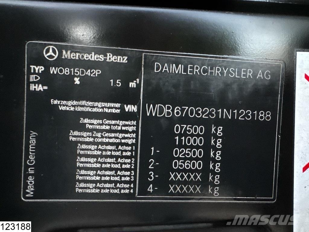 Mercedes-Benz 815 EURO 3, Manual transmission, Steel suspension 貨箱式卡車