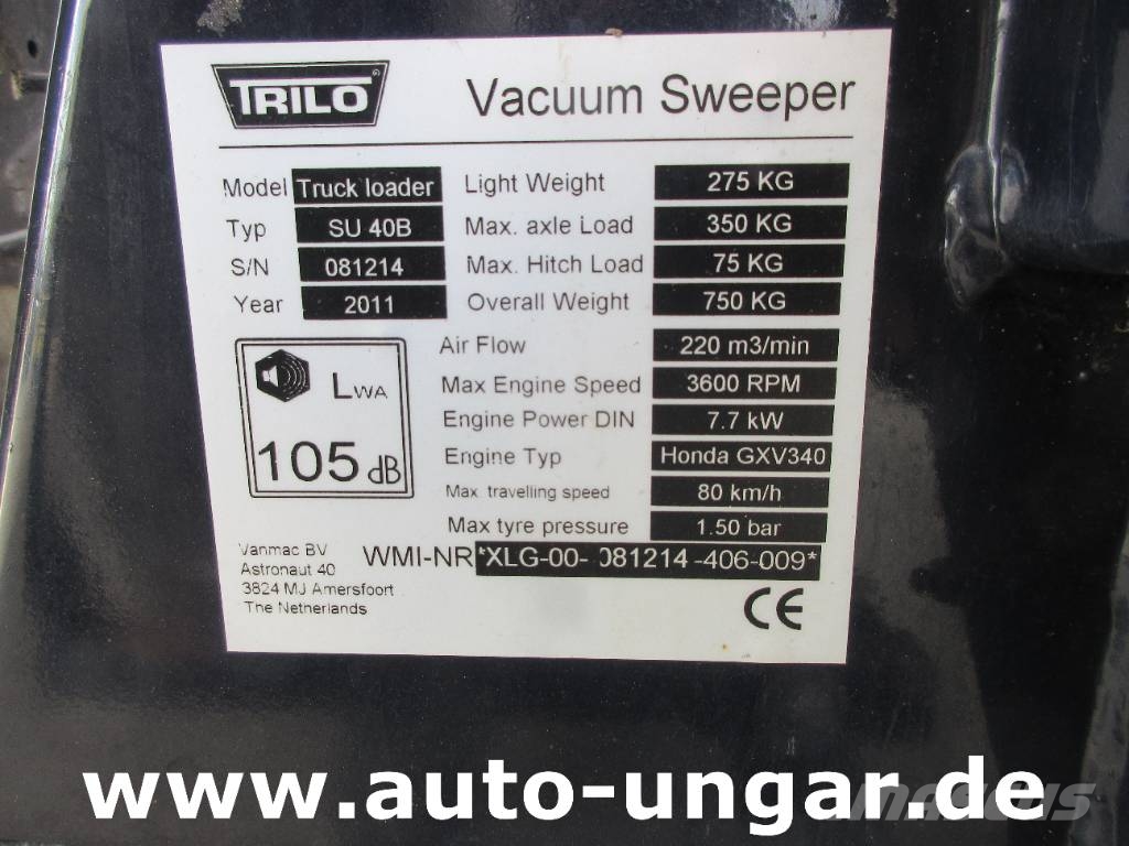 Trilo SU 40 B Truckloader Vacuum Sweeper mobiler Laubsau Manutenzione verde e strade – Altro