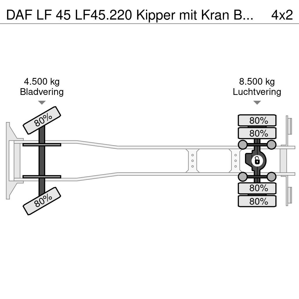 DAF LF 45 LF45.220 Kipper mit Kran Bonfiglioli Самосвал