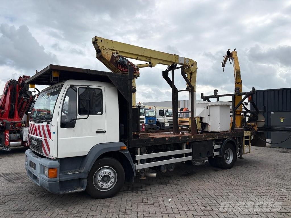 MAN 14.224 + EURO 2 + platform 11.5 meters + EFFER 95 All terrain cranes