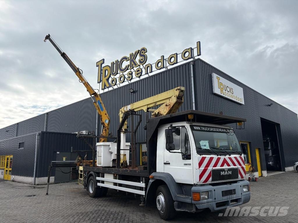 MAN 14.224 + EURO 2 + platform 11.5 meters + EFFER 95 All terrain cranes