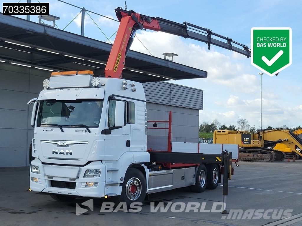 MAN TGS 26.460 TGS 6X2 Palfinger PK22002 EH 6x Extensi شاحنات مسطحة/مفصلية الجوانب