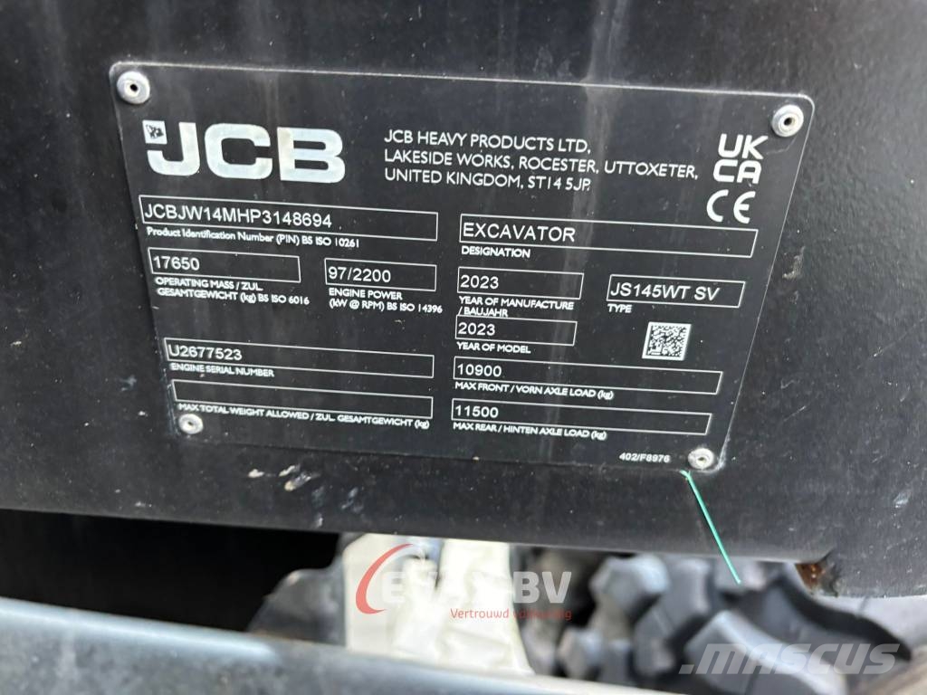 JCB JS 145 WT SV 旋轉式挖土機/掘鑿機/挖掘機