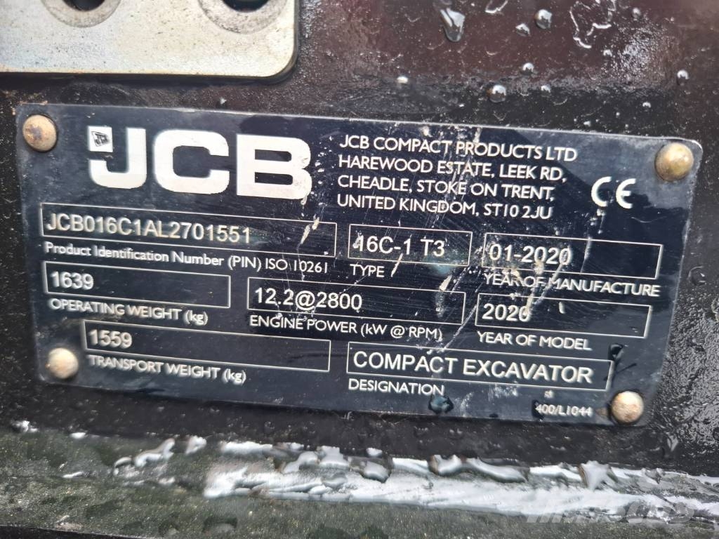 JCB 16 C-1 حفارات صغيرة أقل من 7 طن (حفارات صغيرة)