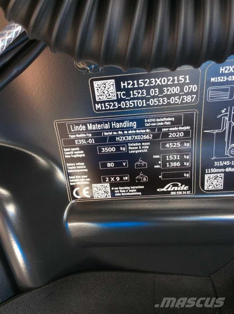Linde E35L Elektrische heftrucks