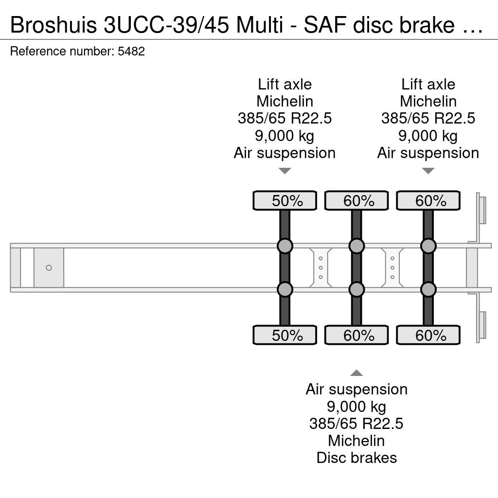 Broshuis 3UCC-39/45 Multi - SAF disc brake - 2 Lift Axles - Semirimorchi portacontainer