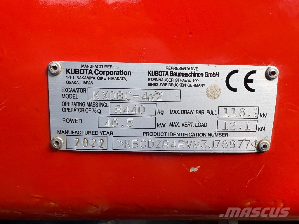 Kubota KX080-4a2 Escavatori medi 7t - 12t