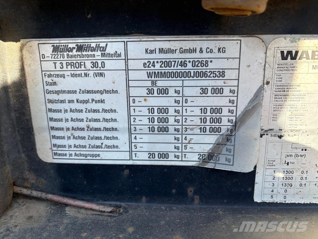 Müller-Mitteltal D3 + HYDROLIC FRONT/BACK LOADER + 3 AXLE + SPECIAL 低架裝載車
