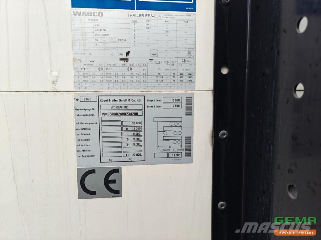 Kögel S24 Enclosed Body 13.6m + Underfold Tailgate 2000 Semirimorchi a cassone chiuso