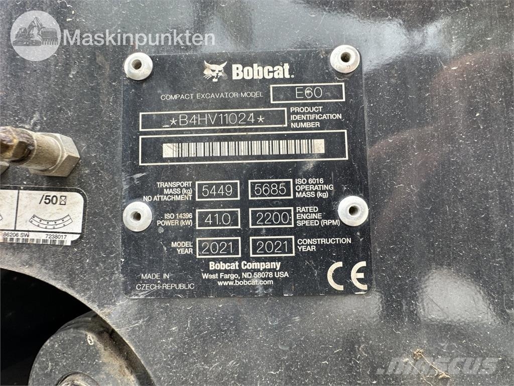 Bobcat E60 Crawler excavators