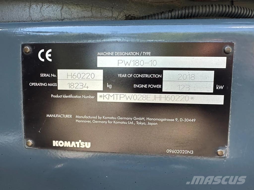 Komatsu PW180-10 Gumikerekes kotrók