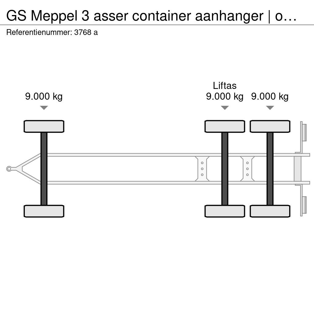 GS Meppel 3 asser container aanhanger | overzetter | Containerframe trailers