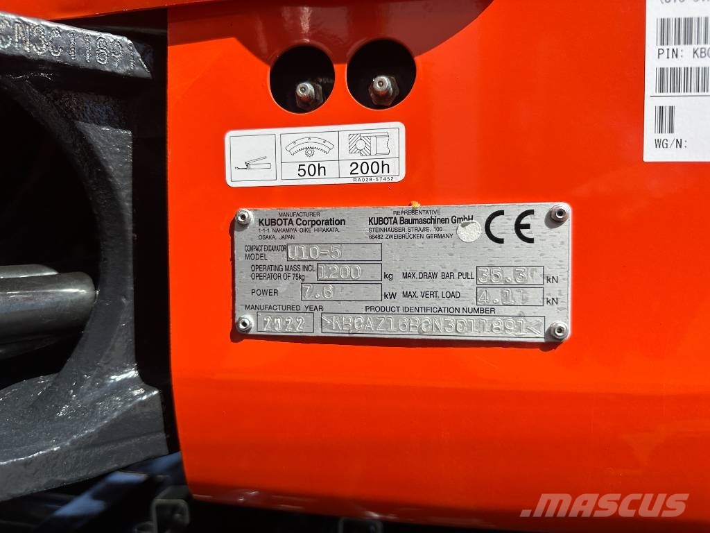 Kubota U 10 - 5 ex demo 20h ajettu kallistajalla Miniexcavadoras