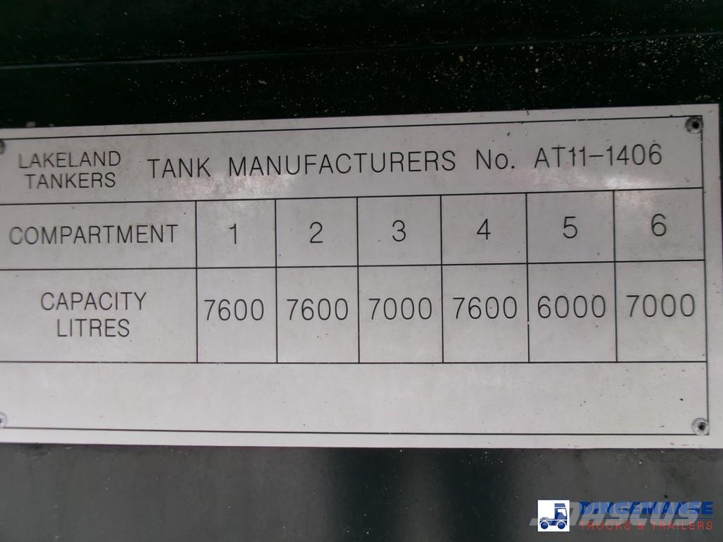 Lakeland Fuel tank alu 42.8 m3 / 6 comp + pump Cisternové návěsy