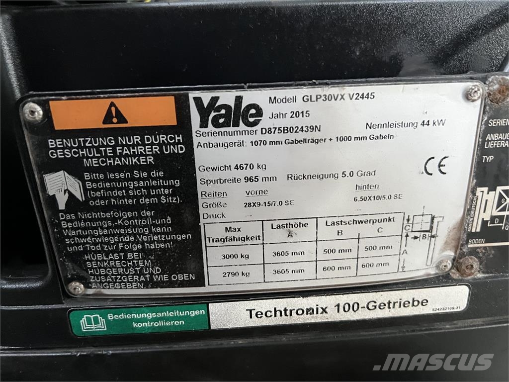 Yale GLP30VXV2445 Gāzes autoiekrāvēji (LPG)