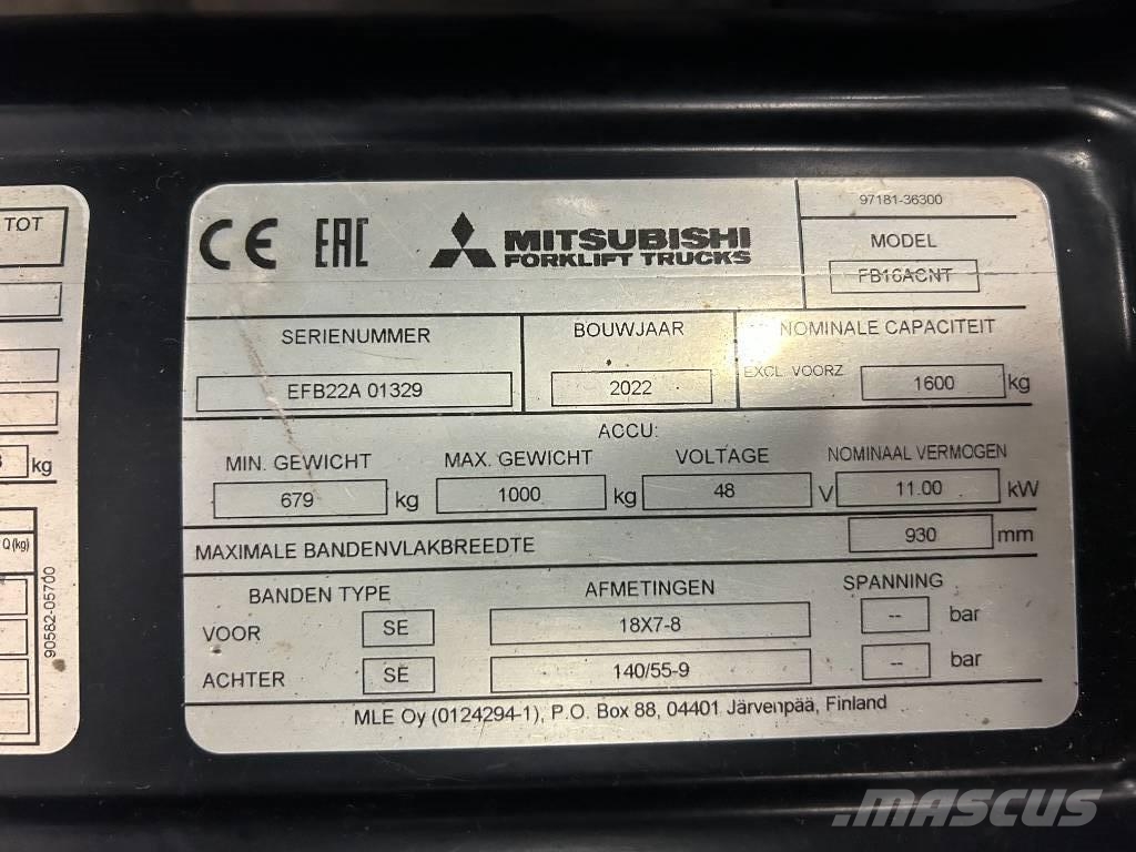 Mitsubishi FB 16 ACNT Elektrische heftrucks