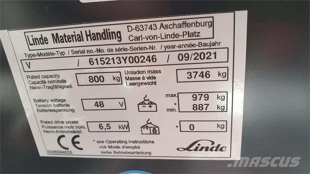 Linde V48 Vysokozdvižný vozík