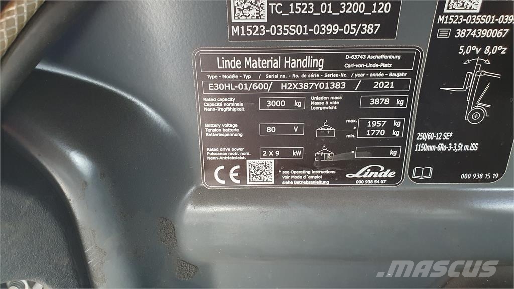 Linde E30 電動堆高機