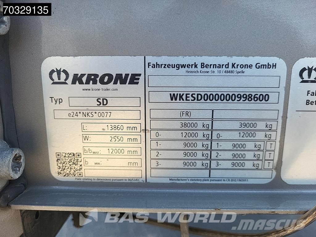 Krone SD Palletenkasten Lift Axle Perdeli yari çekiciler