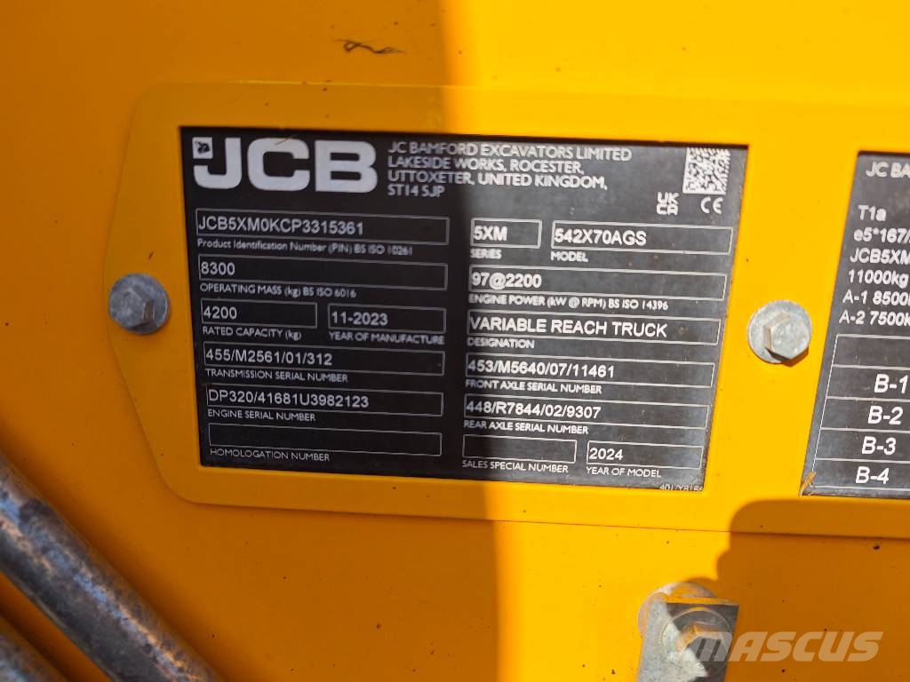JCB 542-70 Agri Super Lauksaimniecības pacēlāji