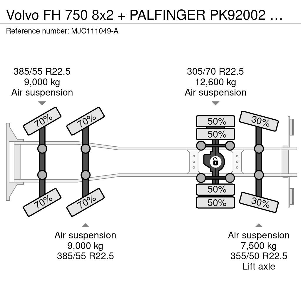 Volvo FH 750 8x2 + PALFINGER PK92002 SH E (6x - 20m) - U Pritschenwagen/Pritschenwagen mit Seitenklappe