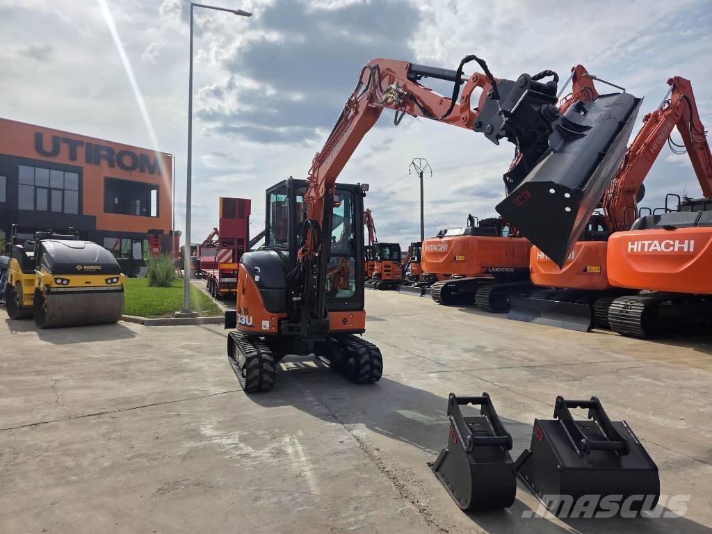 Hitachi ZX 33 U-6, 2023, 1.336h, Quick coupler+3 buckets Minibagger < 7t