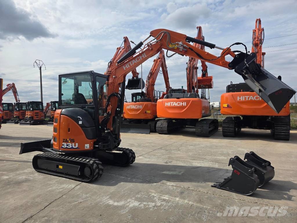 Hitachi ZX 33 U-6, 2023, 1.336h, Quick coupler+3 buckets Minibagger < 7t