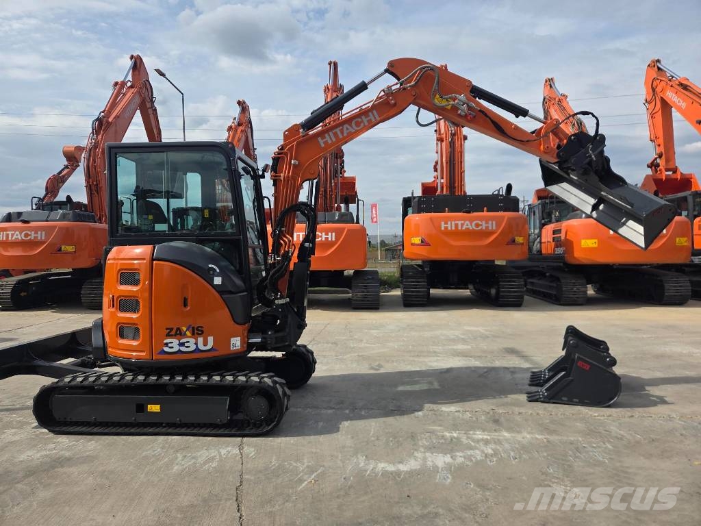 Hitachi ZX 33 U-6, 2023, 1.336h, Quick coupler+3 buckets Minibagger < 7t