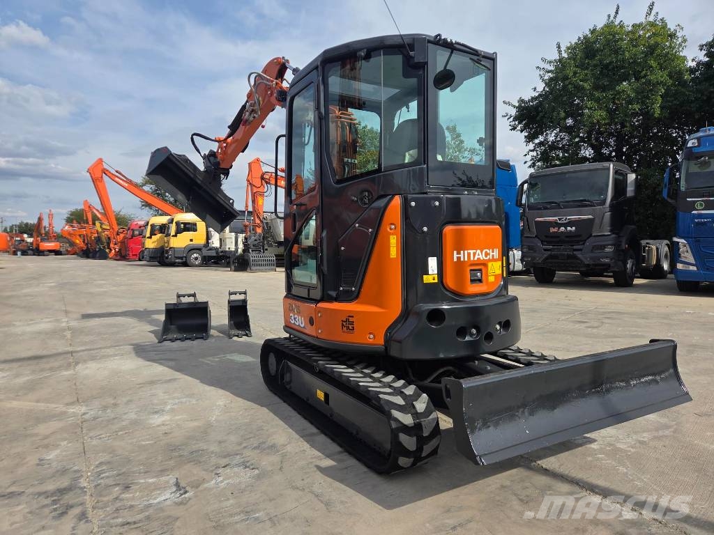 Hitachi ZX 33 U-6, 2023, 1.336h, Quick coupler+3 buckets Minibagger < 7t