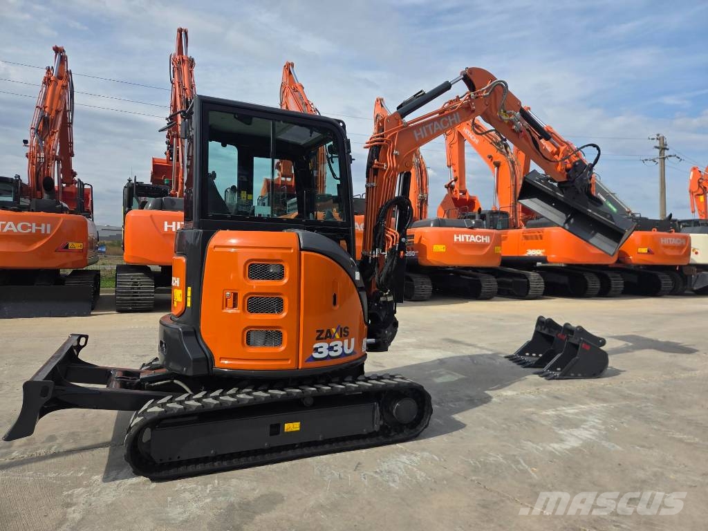 Hitachi ZX 33 U-6, 2023, 1.336h, Quick coupler+3 buckets Minibagger < 7t