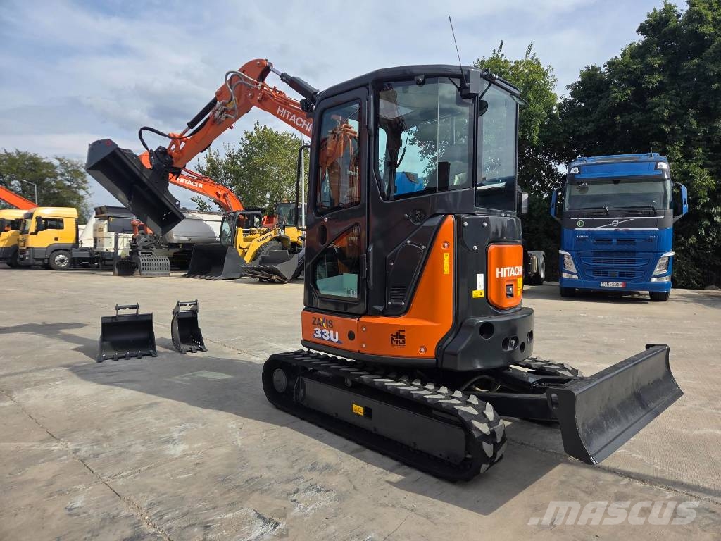 Hitachi ZX 33 U-6, 2023, 1.336h, Quick coupler+3 buckets Minibagger < 7t