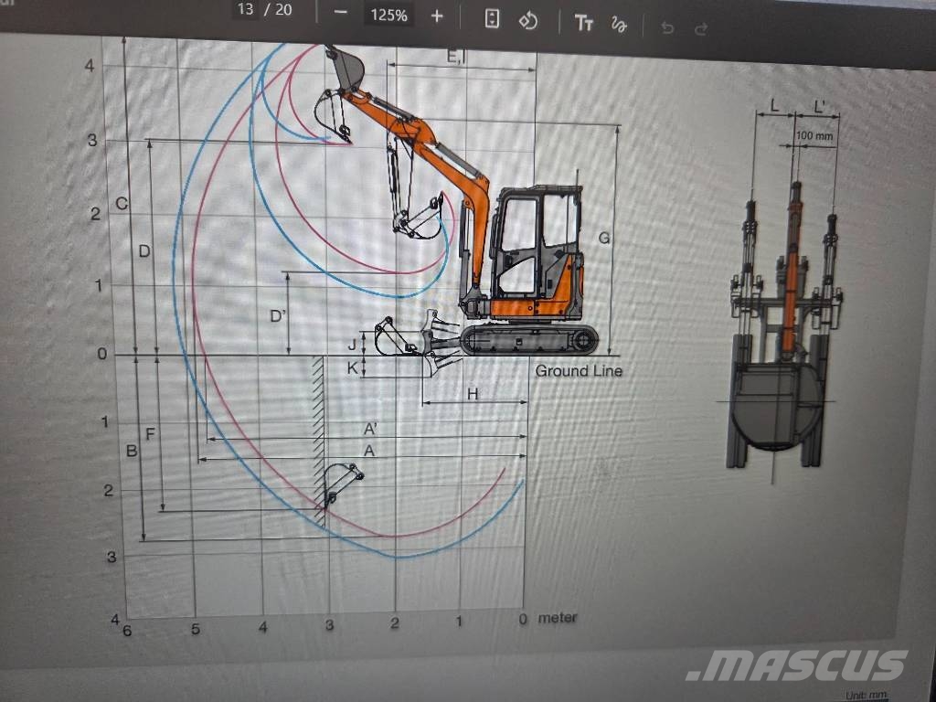 Hitachi ZX 33 U-6, 2023, 1.336h, Quick coupler+3 buckets Minibagger < 7t