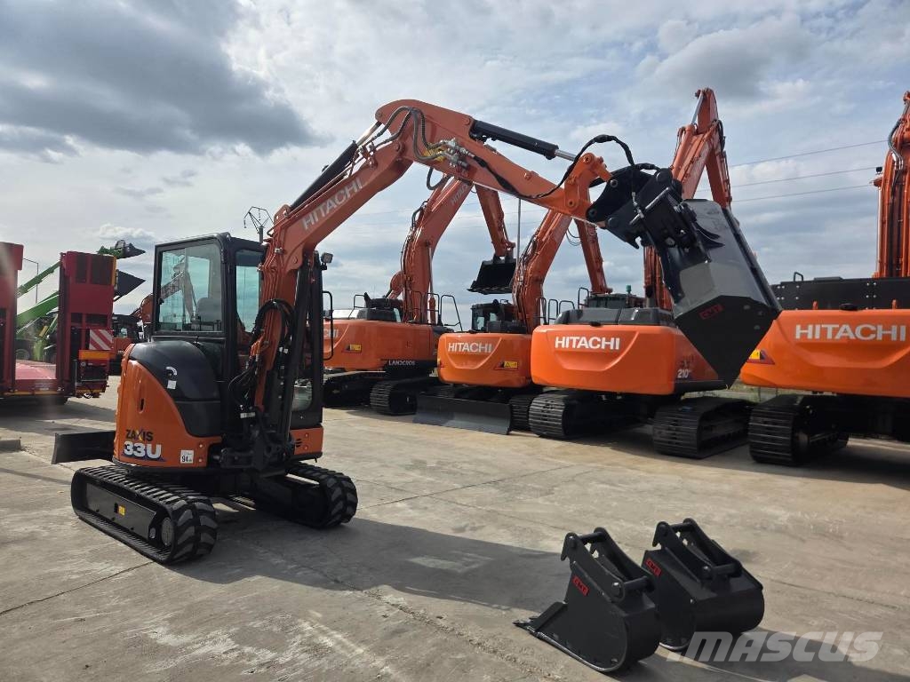 Hitachi ZX 33 U-6, 2023, 1.336h, Quick coupler+3 buckets Minibagger < 7t