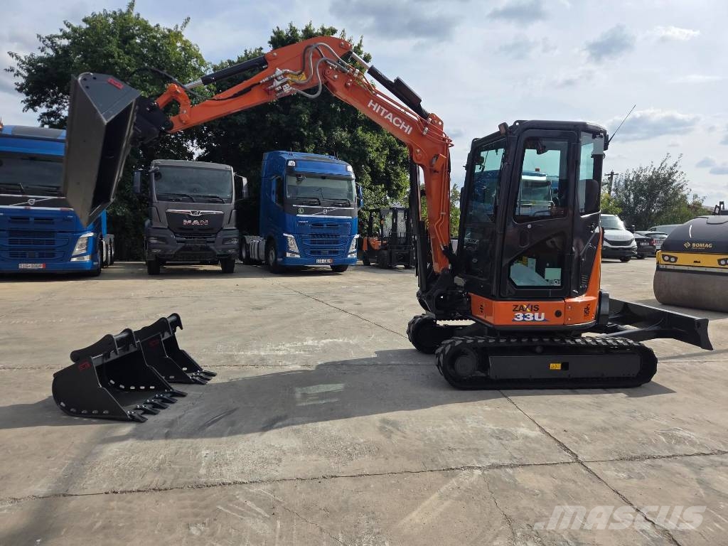 Hitachi ZX 33 U-6, 2023, 1.336h, Quick coupler+3 buckets Minibagger < 7t