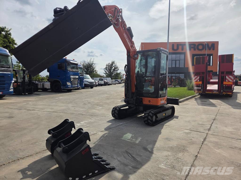 Hitachi ZX 33 U-6, 2023, 1.336h, Quick coupler+3 buckets Minibagger < 7t