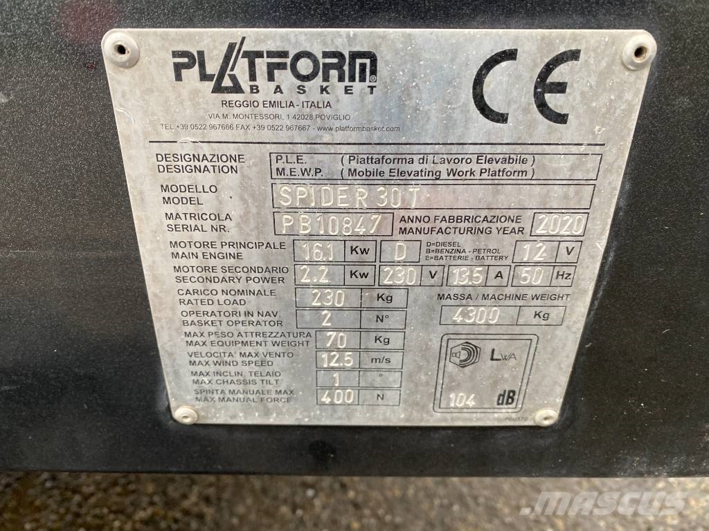 Platform Basket SPIDER 30T /1er Main-Origine Française endommagée Zelfrijdende knikarm hoogwerker