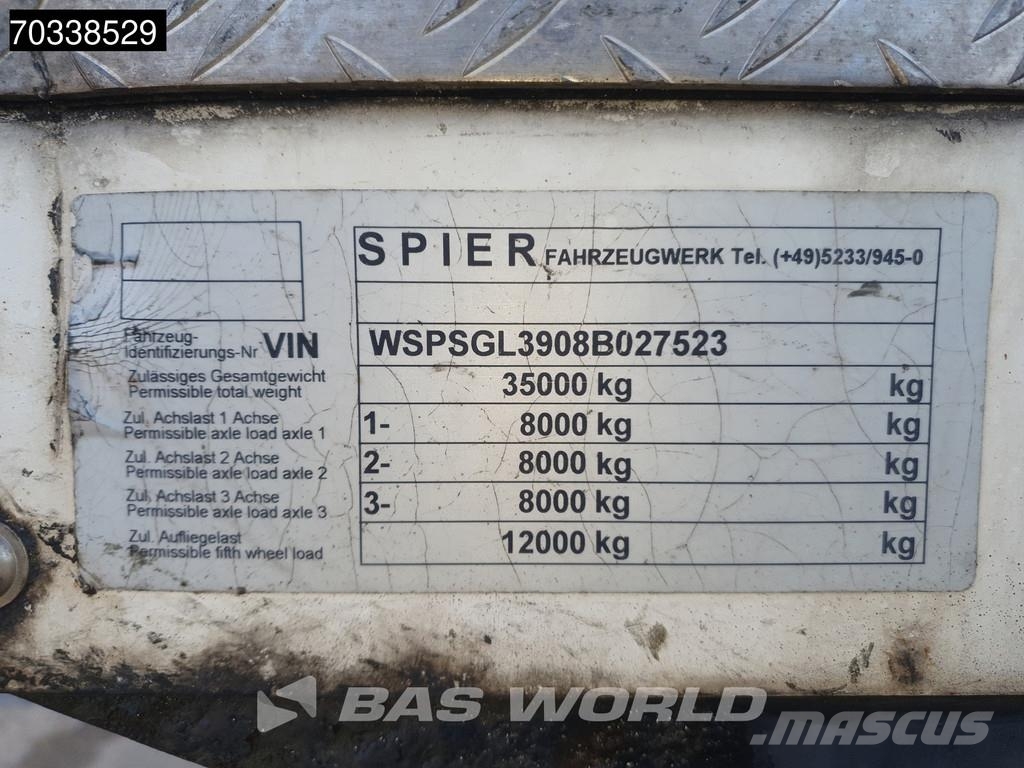 Spier SGL390 3 axles BPW نصف مقطورات ذات هيكل صندوقي