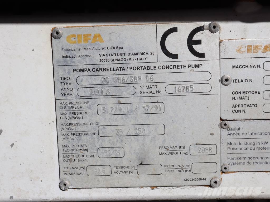 Cifa PC 506/309 Samojezdne pompy do betonu