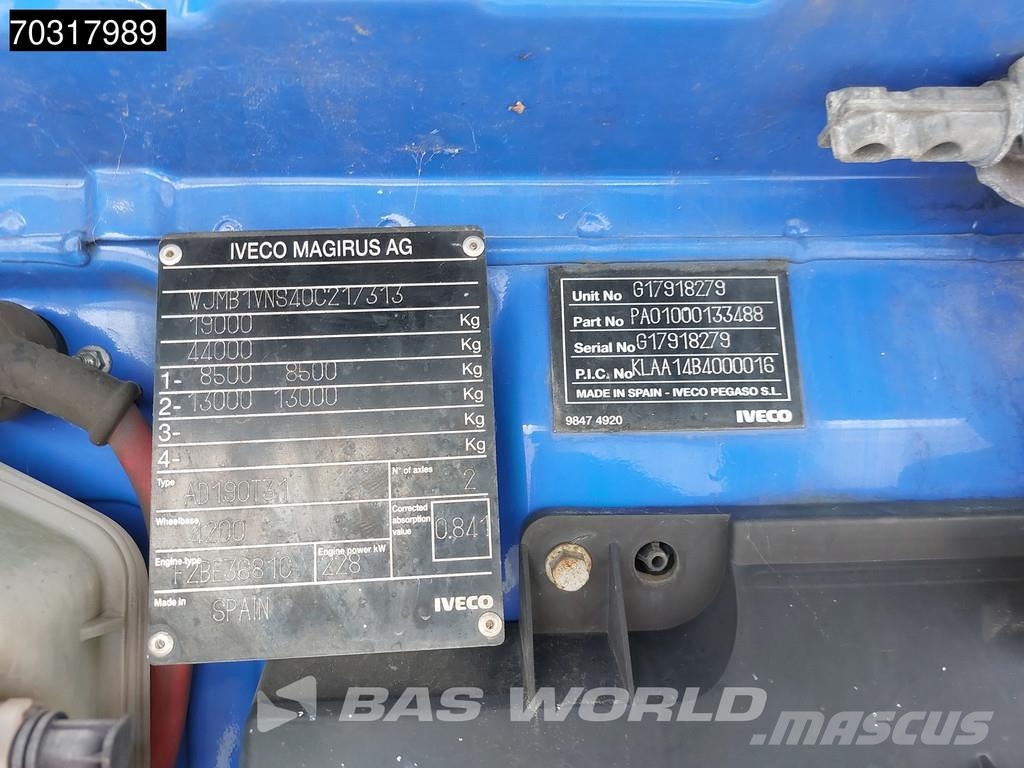 Iveco Stralis 310 4X2 Palfinger PK 20002 Kran Crane Stee Platte bakwagens