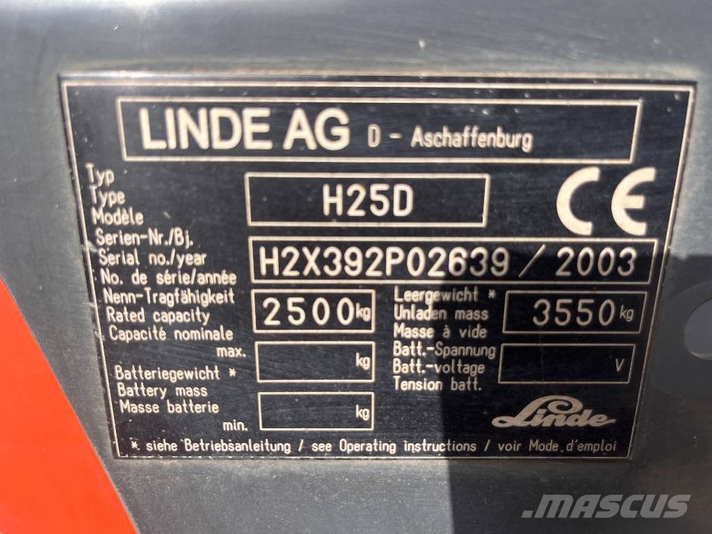 Linde H25D /392/ V-2932 OB Dizelski viljuškari